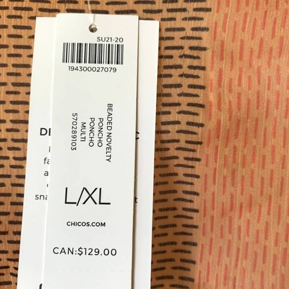 Chico's Beaded embellished Poncho - Multi color - Picture 5 of 6